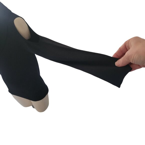 ARMANI EXCHANGE Black Cowl Neck Womens Sweater Open shoulder Long Sleeve‎ Luxury - Picture 2 of 10